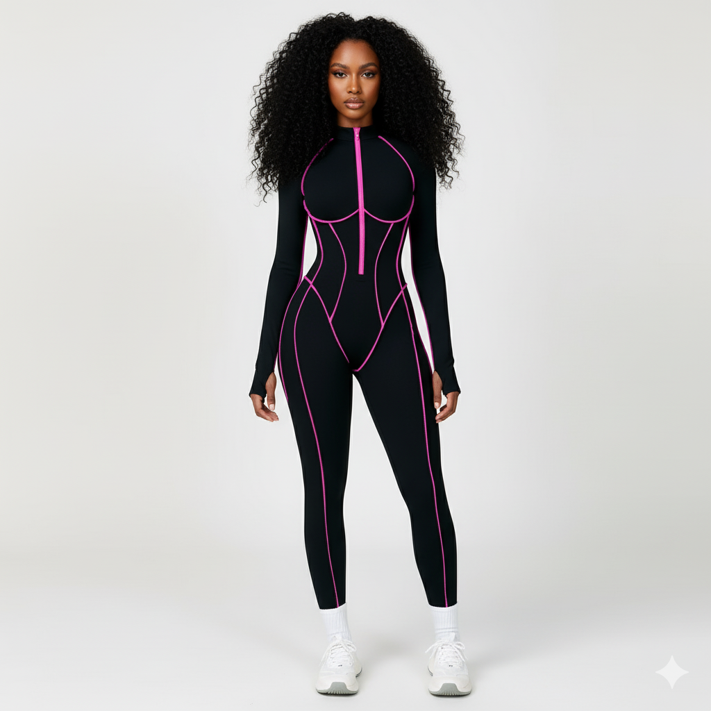 Yoga Bodysuits Women Breathable Workout Sets Gym Clothes Push up Fitness Running Sportwear Sexy Zipper Leggings Suit