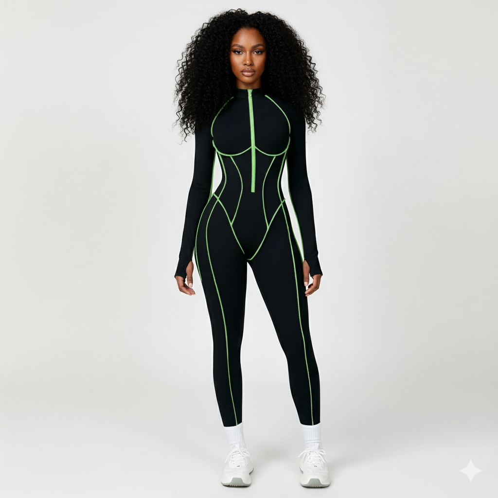 Yoga Bodysuits Women Breathable Workout Sets Gym Clothes Push up Fitness Running Sportwear Sexy Zipper Leggings Suit