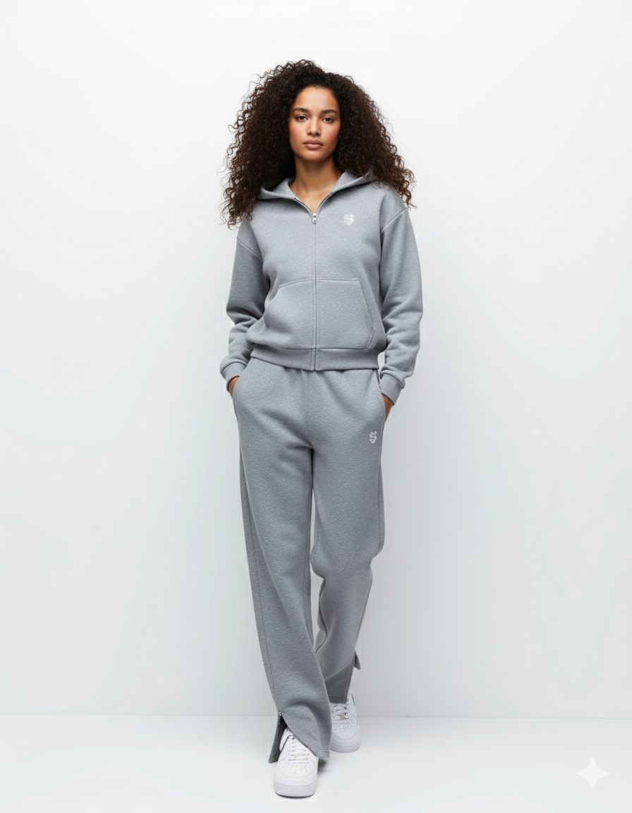 Ensemble Y2K Femme à Capuche & Pantalon Brodé