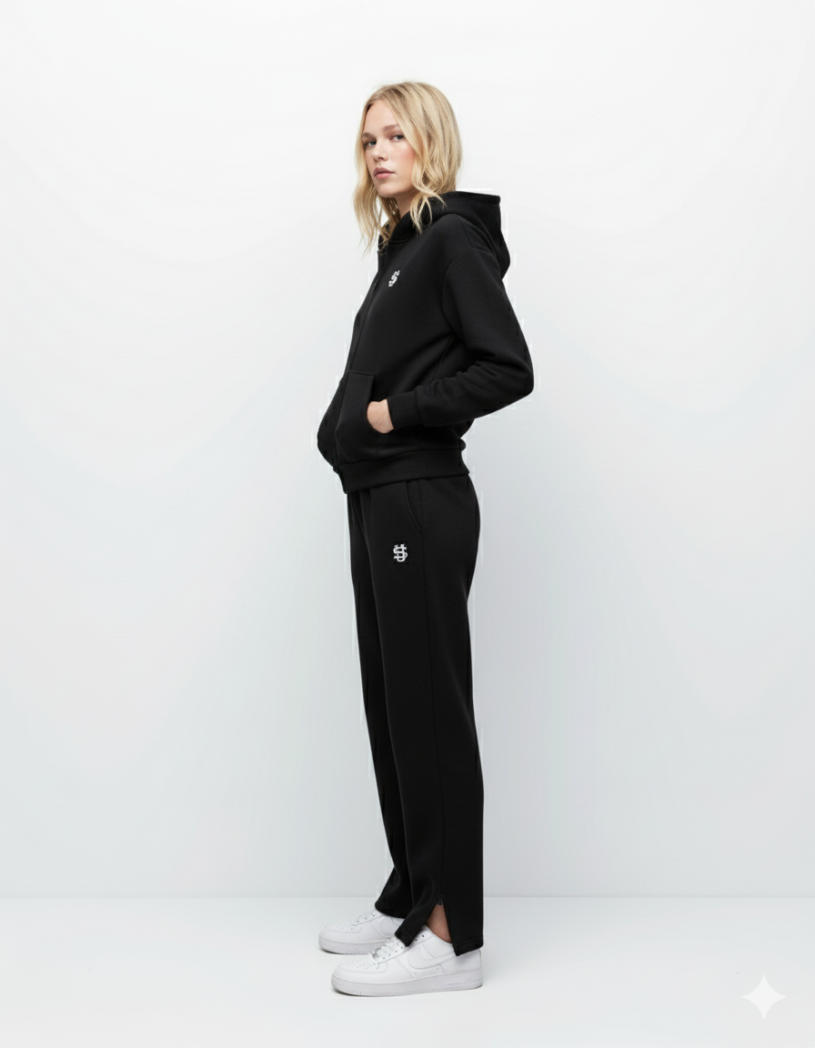 Ensemble Y2K Femme à Capuche & Pantalon Brodé