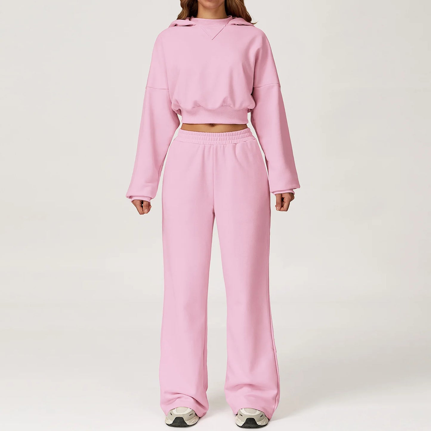 Winter Hooded Sweatshirt Set 2 Pieces Women'S Clothes Casual Outdoor Loose Yoga Set Women'S Casual Running Sportswear