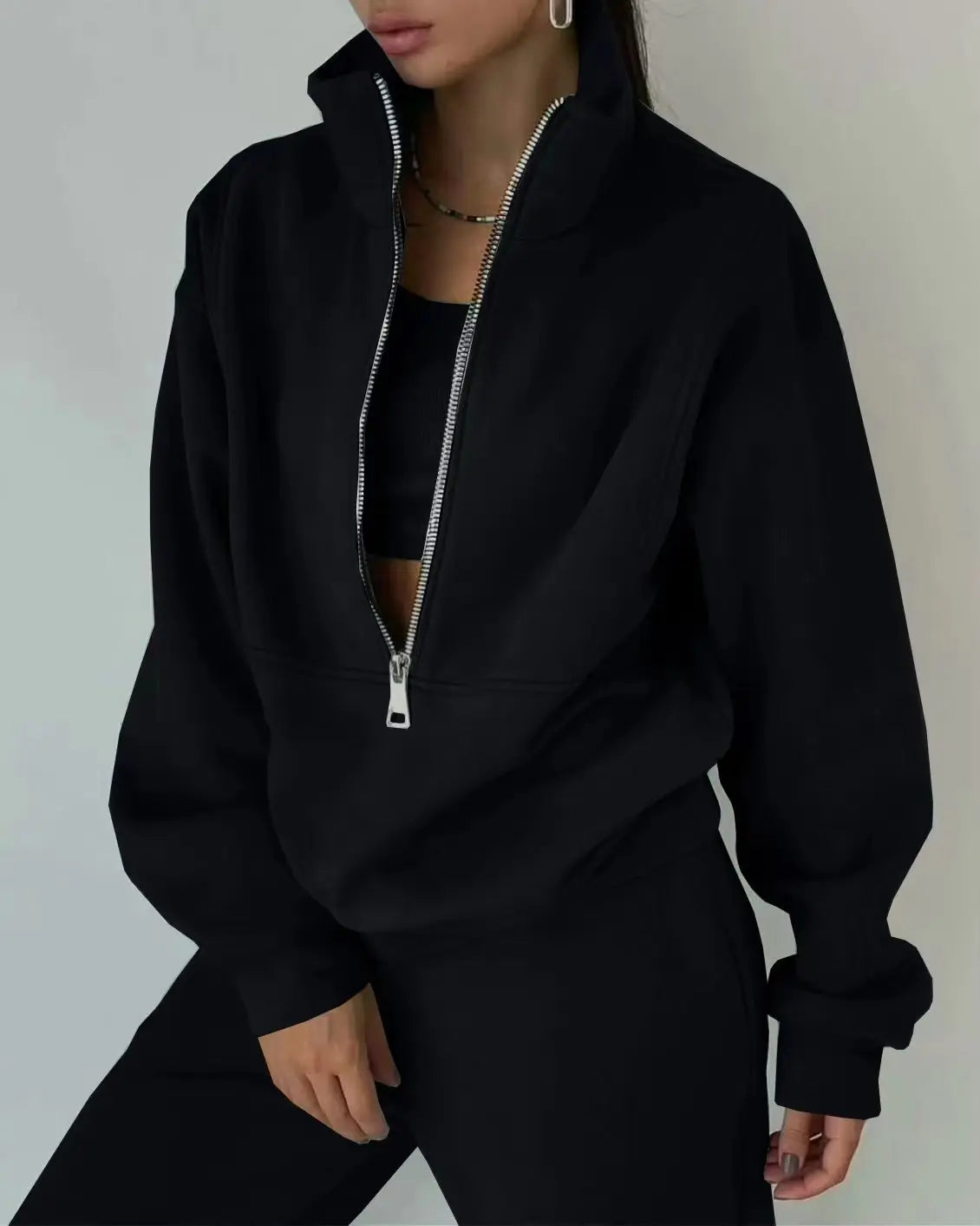 Tracksuit Set Stylish Autumn and Winter New Fashion Comfortable Warm Zipper Two-Piece Sets for Sports Casual Women'S Clothing