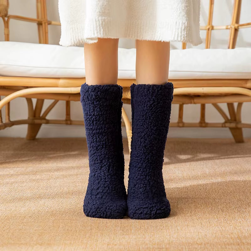 Thickened Thermal Socks Women Winter Warm Home Soft Thickened plus Velvet Sleeping anti Slip Floor Slipper Sock Halloween Gift