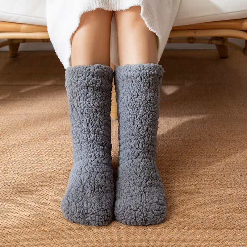 Thickened Thermal Socks Women Winter Warm Home Soft Thickened plus Velvet Sleeping anti Slip Floor Slipper Sock Halloween Gift