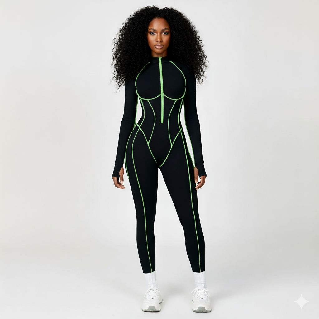 Yoga Bodysuits Women Breathable Workout Sets Gym Clothes Push up Fitness Running Sportwear Sexy Zipper Leggings Suit